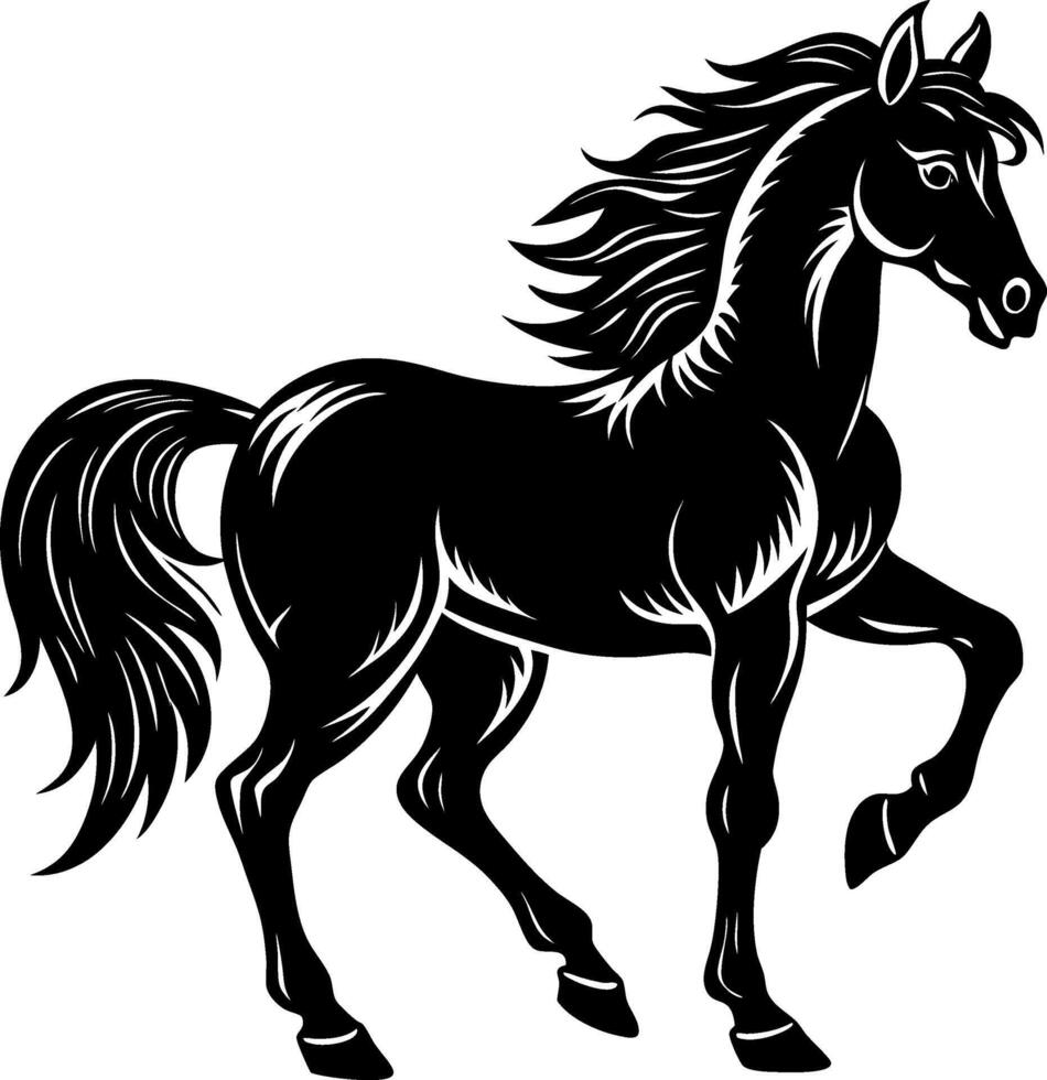 Running Horse Silhouette vector