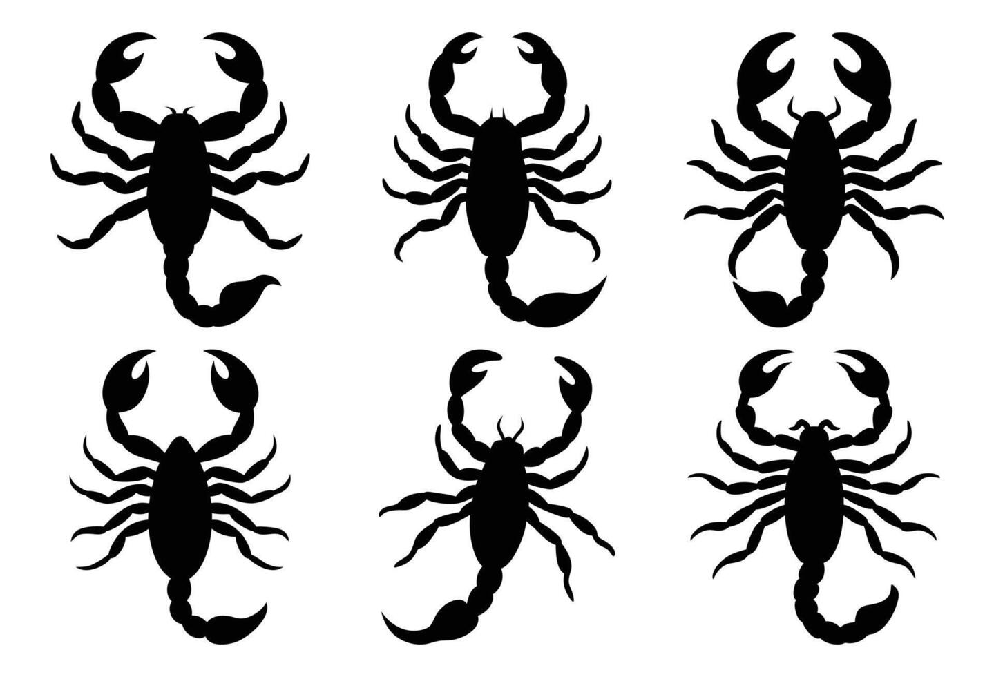 Scorpion Silhouette Bundle for Insect and Wildlife Designs vector