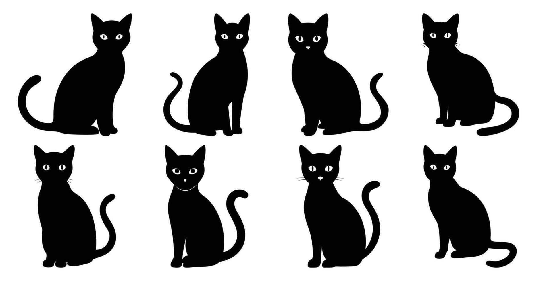 Cat Silhouette Bundle for Wildlife and Pet Animal Design vector