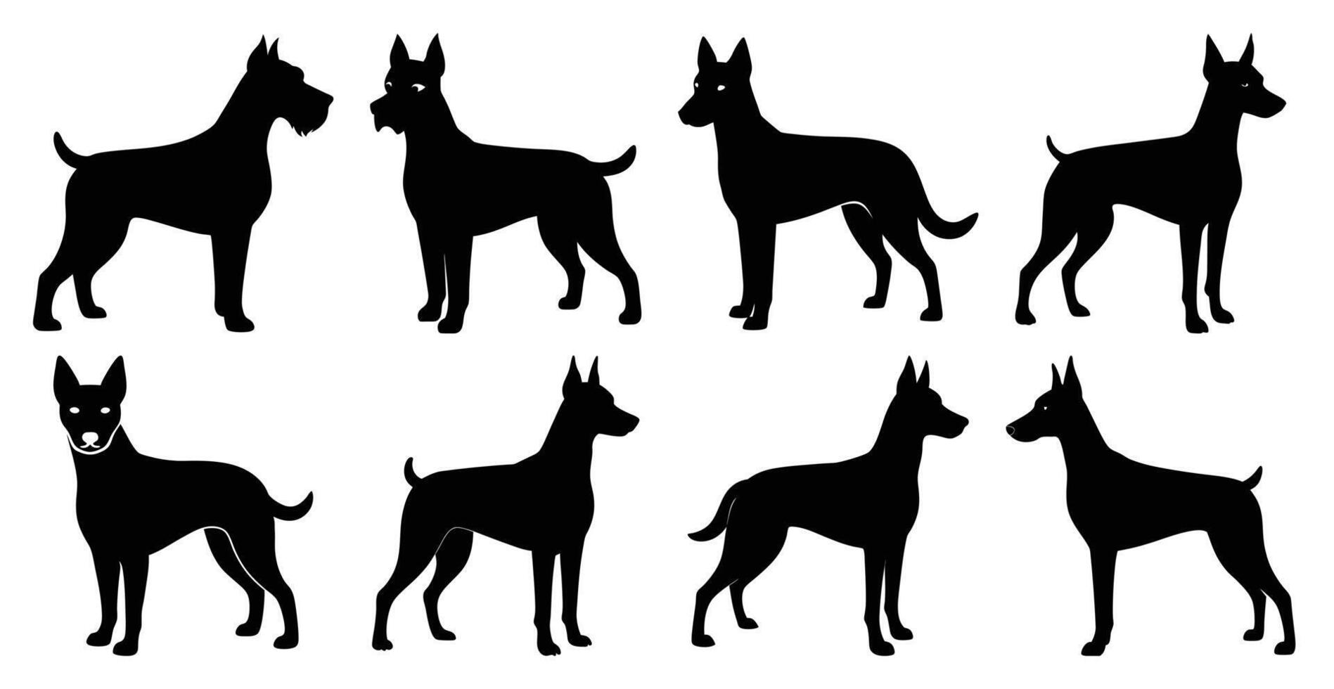 Dog Silhouette Bundle for Wildlife and Pet Animal Design vector