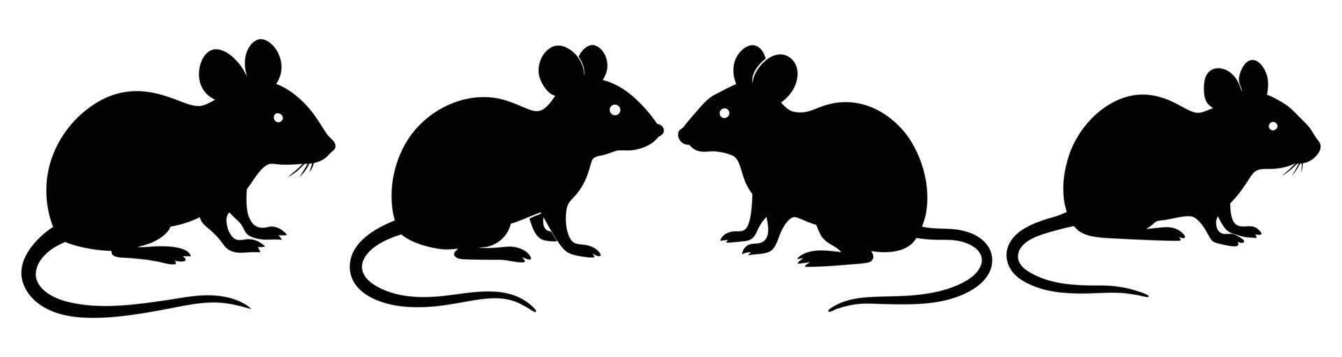 Mouse Silhouette Bundle for Animal and Wildlife Designs vector