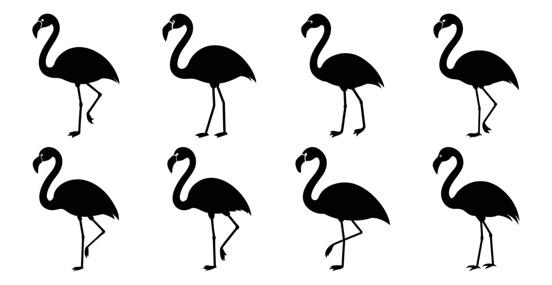 Flamingo Silhouette Bundle for Wildlife and Bird Design vector