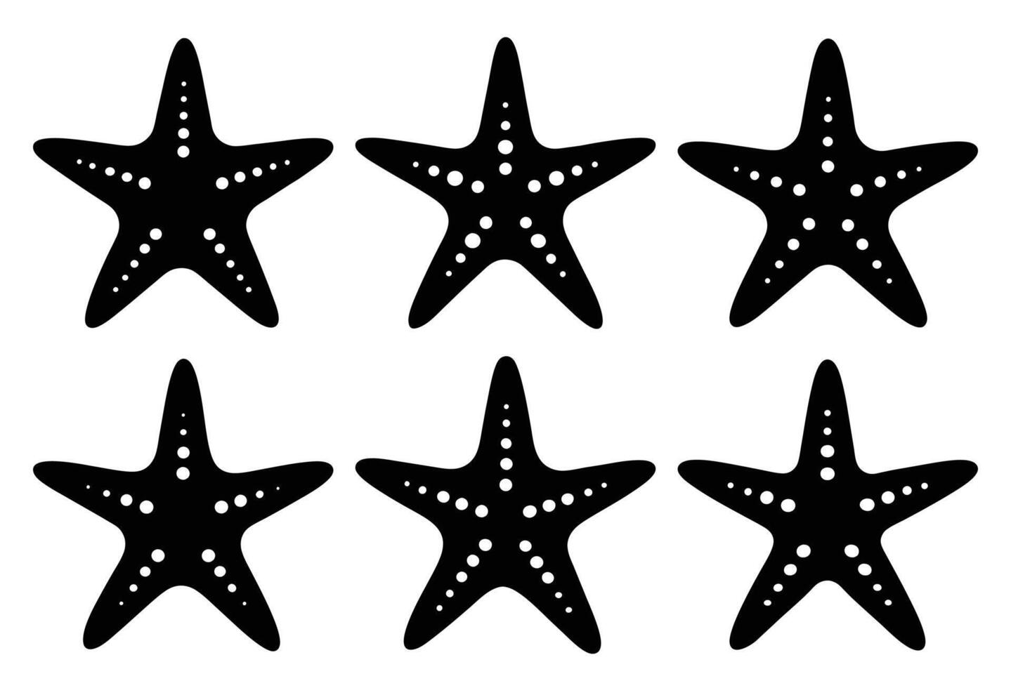 Starfish Silhouette Bundle for Aquatic and Wildlife Designs vector