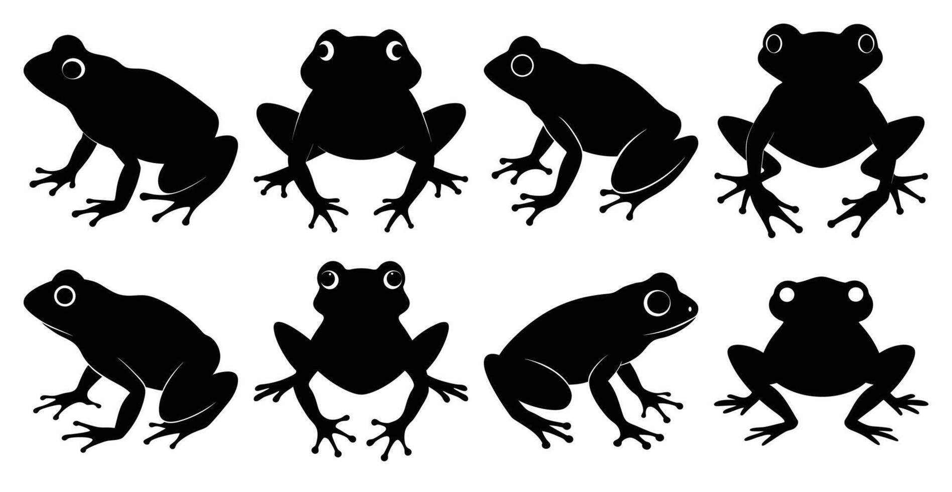 Frog Silhouette Bundle for Wildlife and Nature Design vector