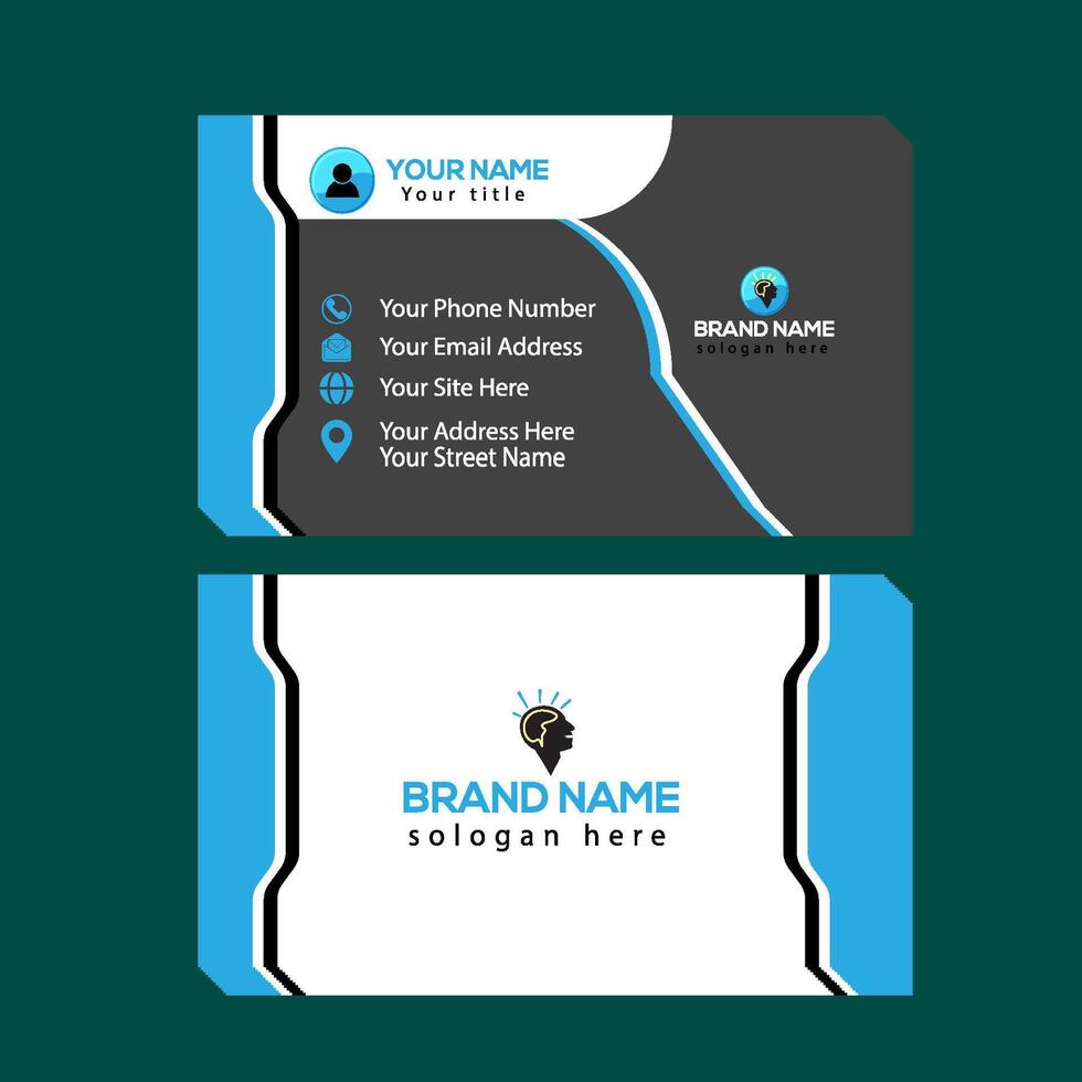 Business card design template, Clean professional business card template, vector