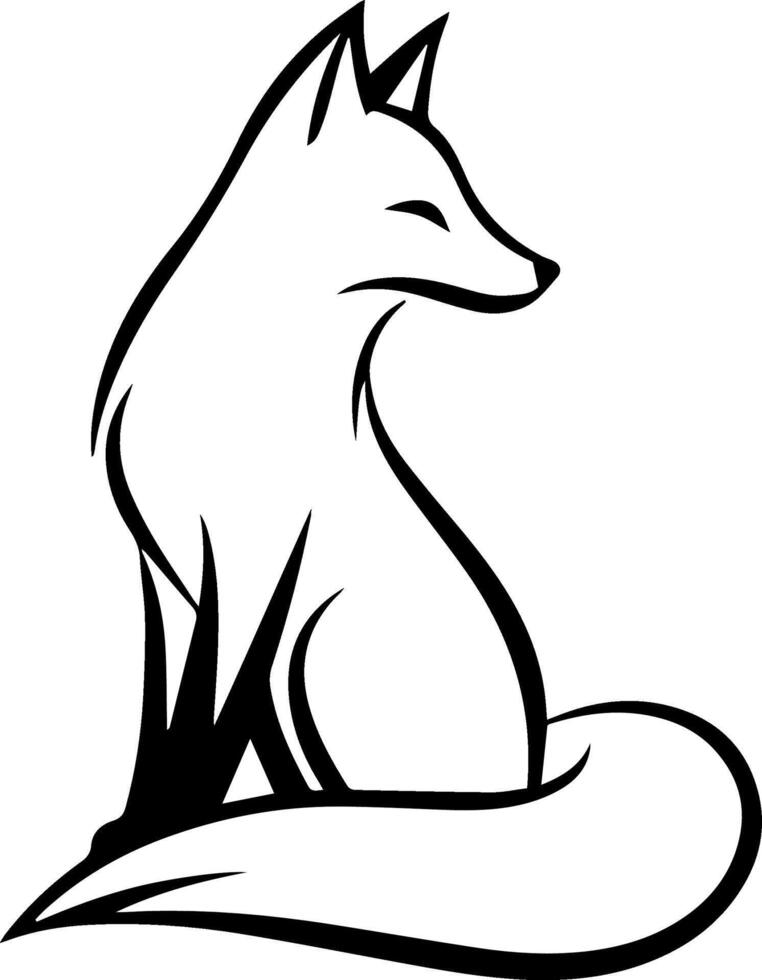 black fox silhouette design vector