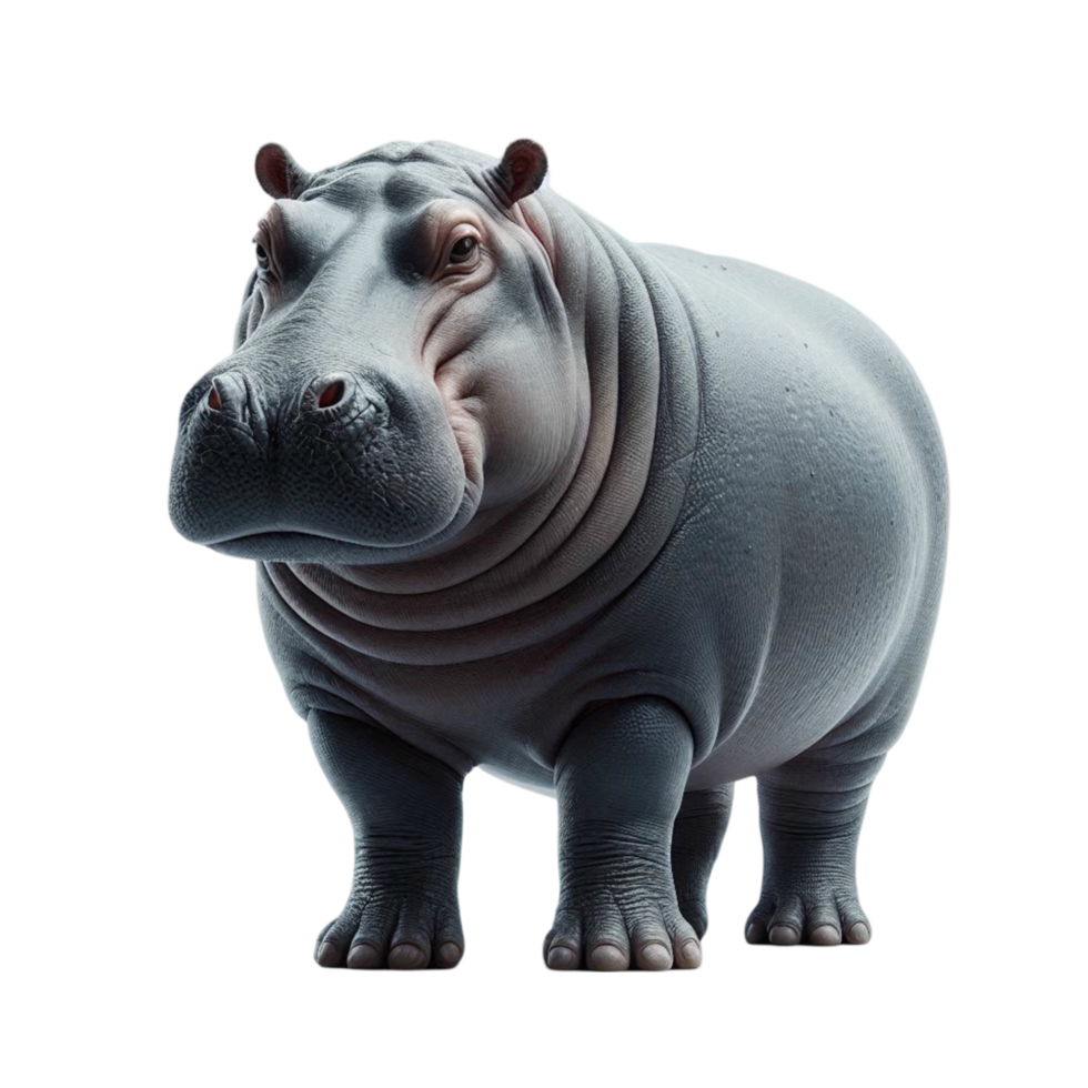 Realistic Hippopotamus Standing png