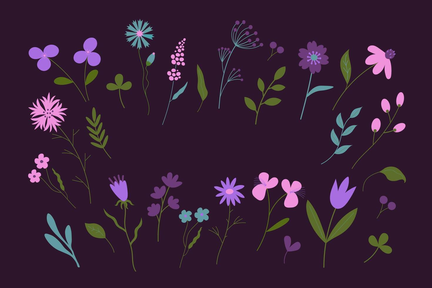 Web Card for Happy Mother's Day in trends colours for text. Banner with field of blooming flowers for congratulations on the international Mom holiday. For postcards, printing products, print, paper vector