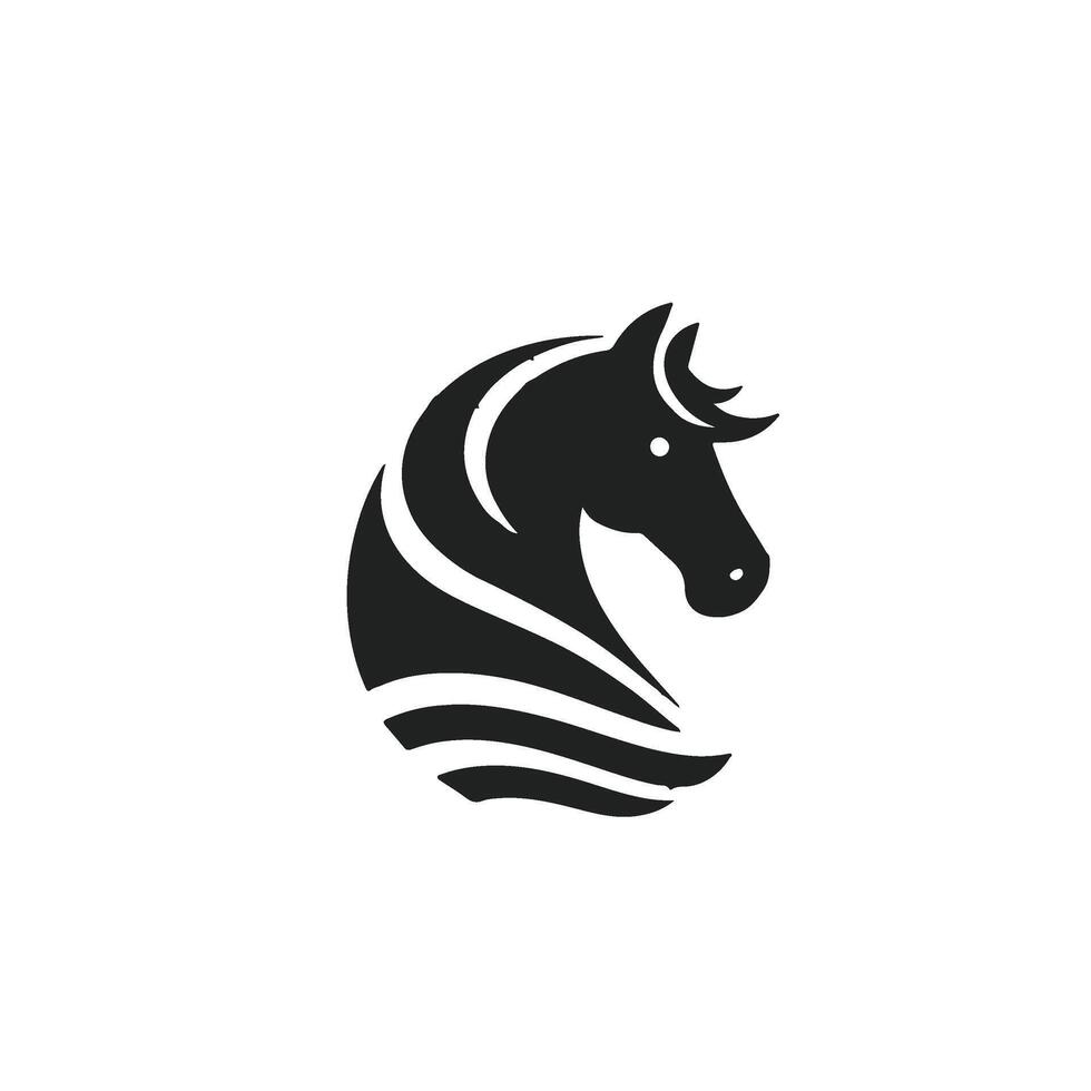 Horse basic icon black islolated on white background vector