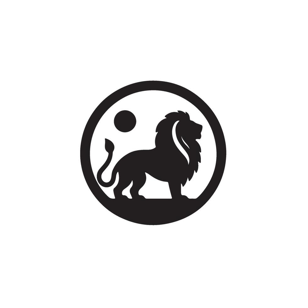 lion icon black islolated on white background vector