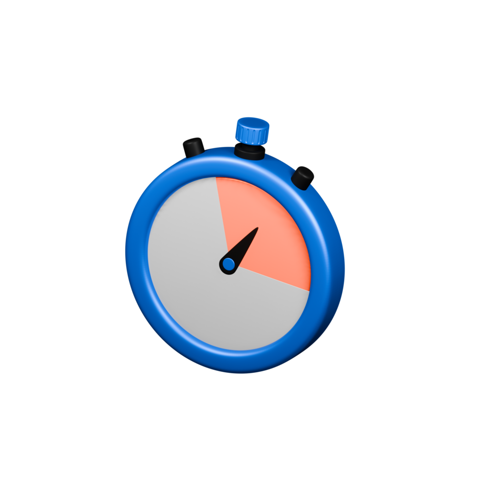 3d Stopwatch. Time keeping , measurement of time, time management and deadline, working hours concept. 3d icon. Cartoon minimal style. png