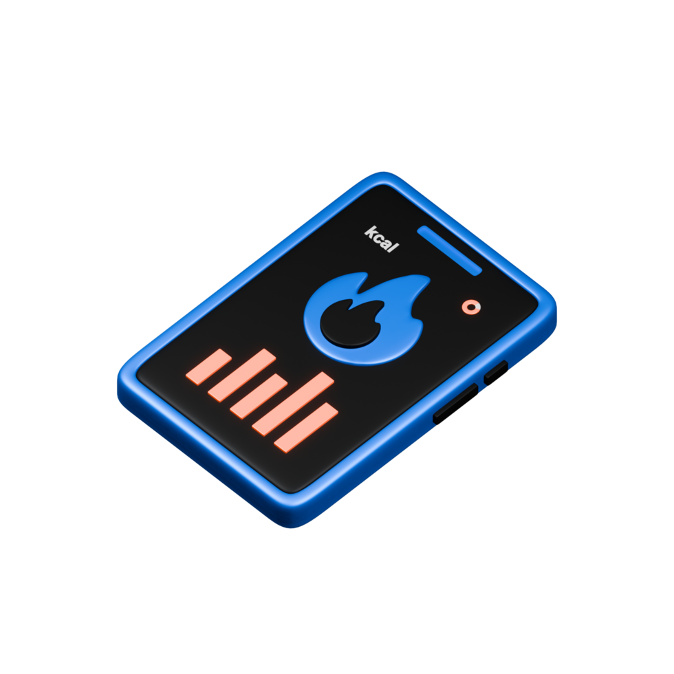 3D icon of electronic calorie counting device. Concept of doing sports and tracking results.3d illustration on isolated background. png