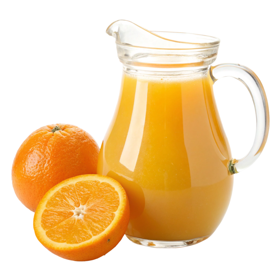 Freshly Squeezed Orange Juice in a Glass Pitcher png