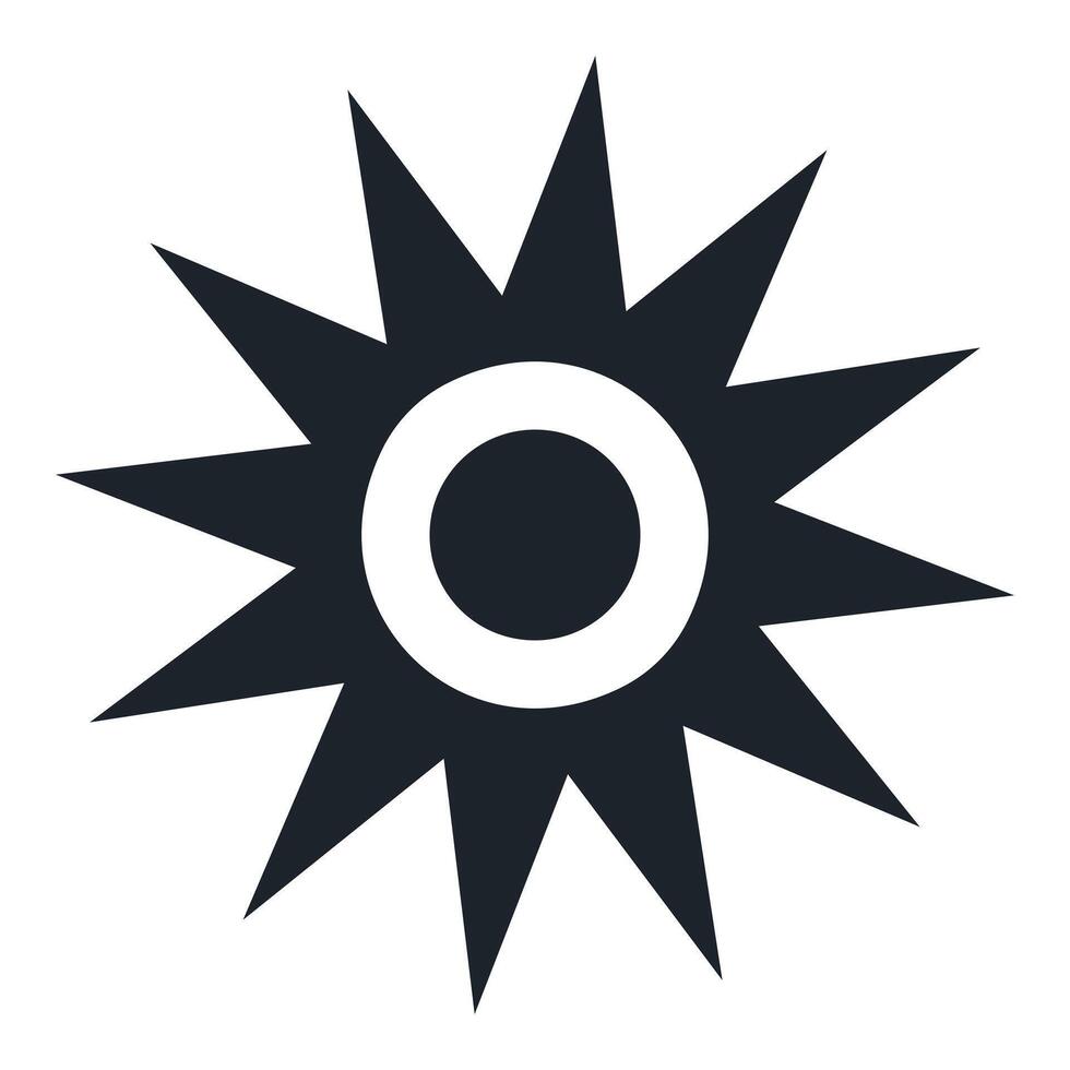 A bright and clean sun symbol, great for weather, energy, and nature-related projects. vector