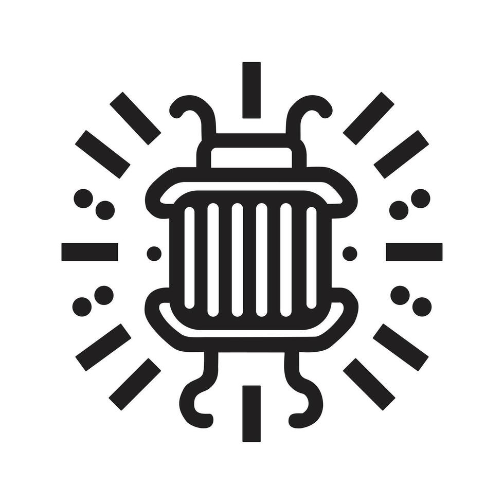 A detailed inductor icon, ideal for electronics diagrams, educational materials, or engineering projects vector