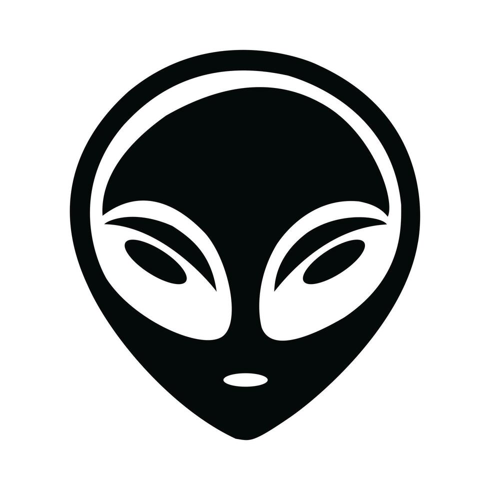 Alien Icon A futuristic alien head symbo perfect for sci fi themes and extraterrestrial designs. vector