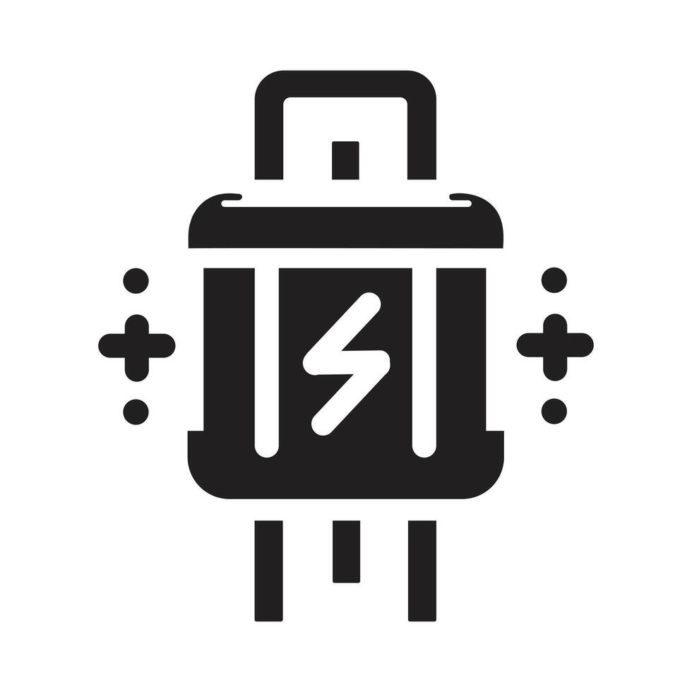 A detailed capacitor icon, ideal for educational materials, electronics diagrams, or engineering projects. This graphic vector