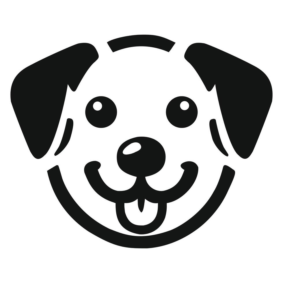 A cute and minimalistic dog face, ideal for pet-related branding and content. vector