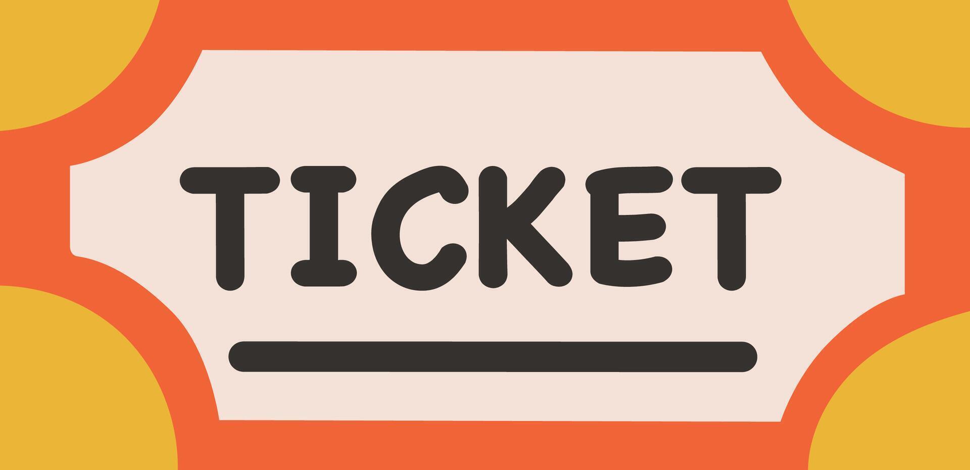 Circus ticket, Circus isolated element, cartoon style, kids illustration vector