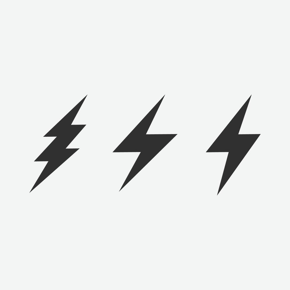 Set of Lightning Bolt Icon - Electric Icon Bundle vector