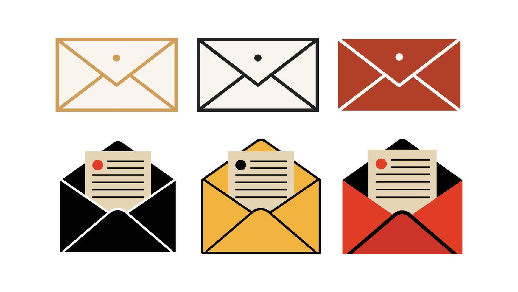 Set of Envelope Design - Multiple Color of Envelope Icons 2 vector