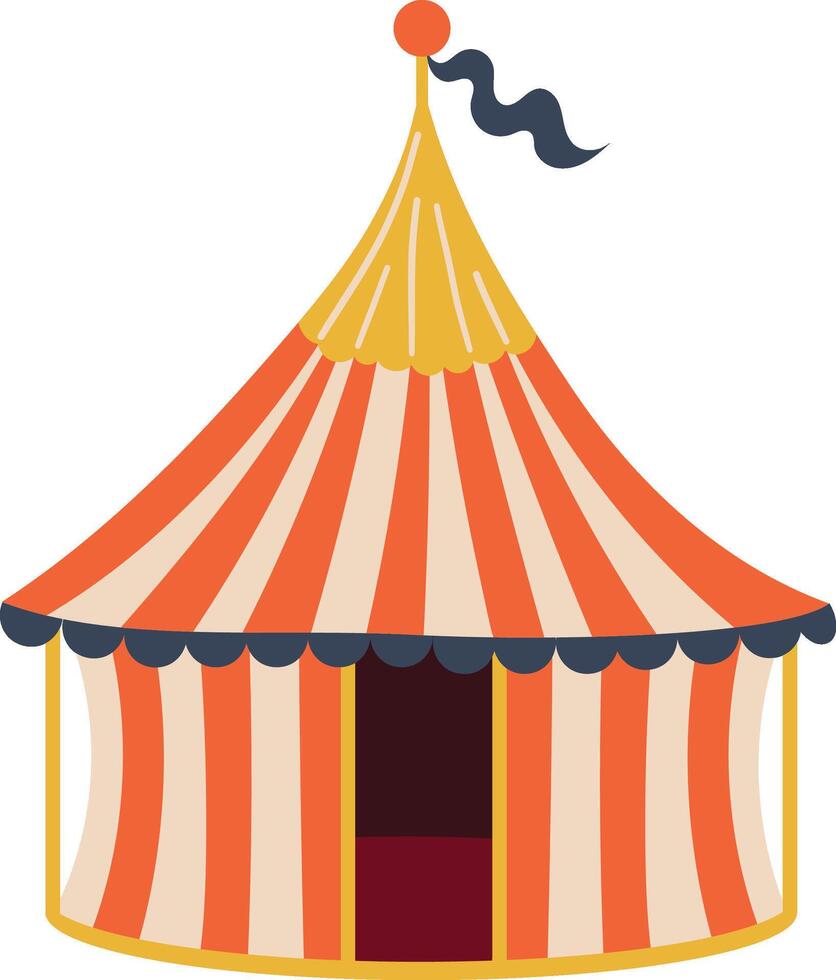 Circus tent, Circus isolated element, cartoon style, kids illustration vector
