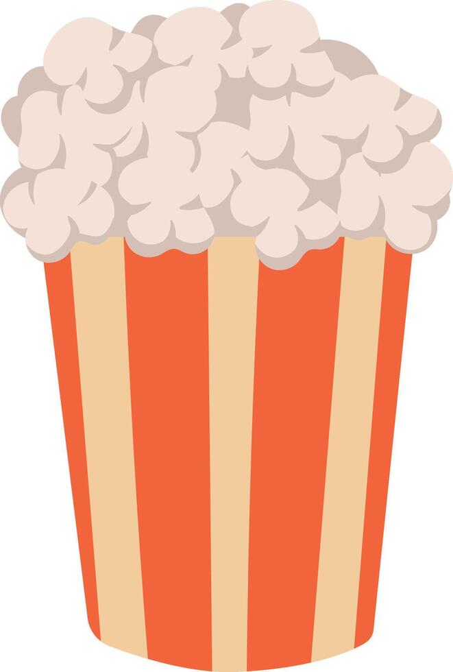 Popcorn paper glass, Circus isolated element, cartoon style, kids illustration vector