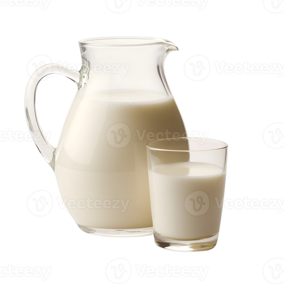A glass of milk and a pitcher of milk png