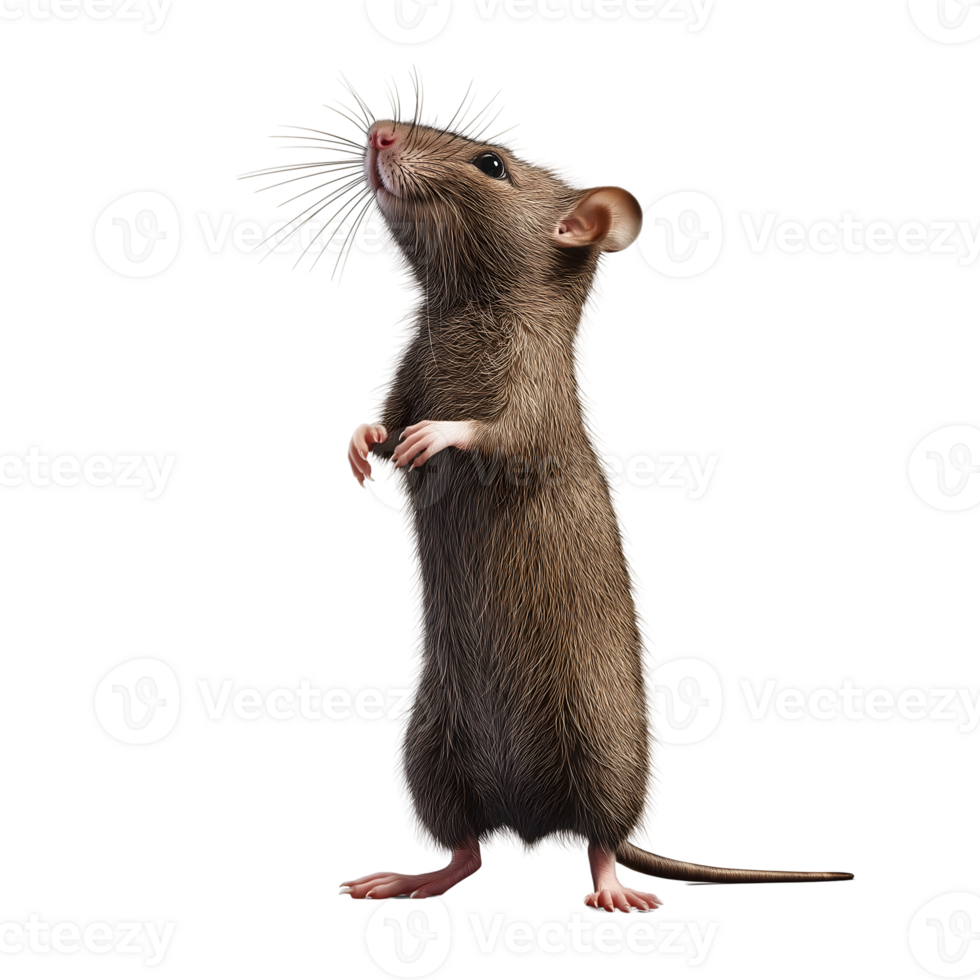 A brown rat standing on its hind legs png