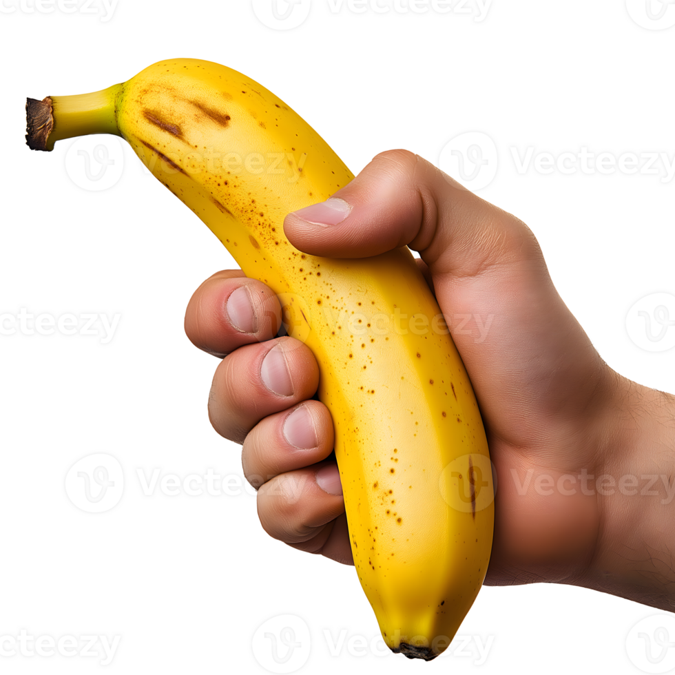 A hand holding a banana png