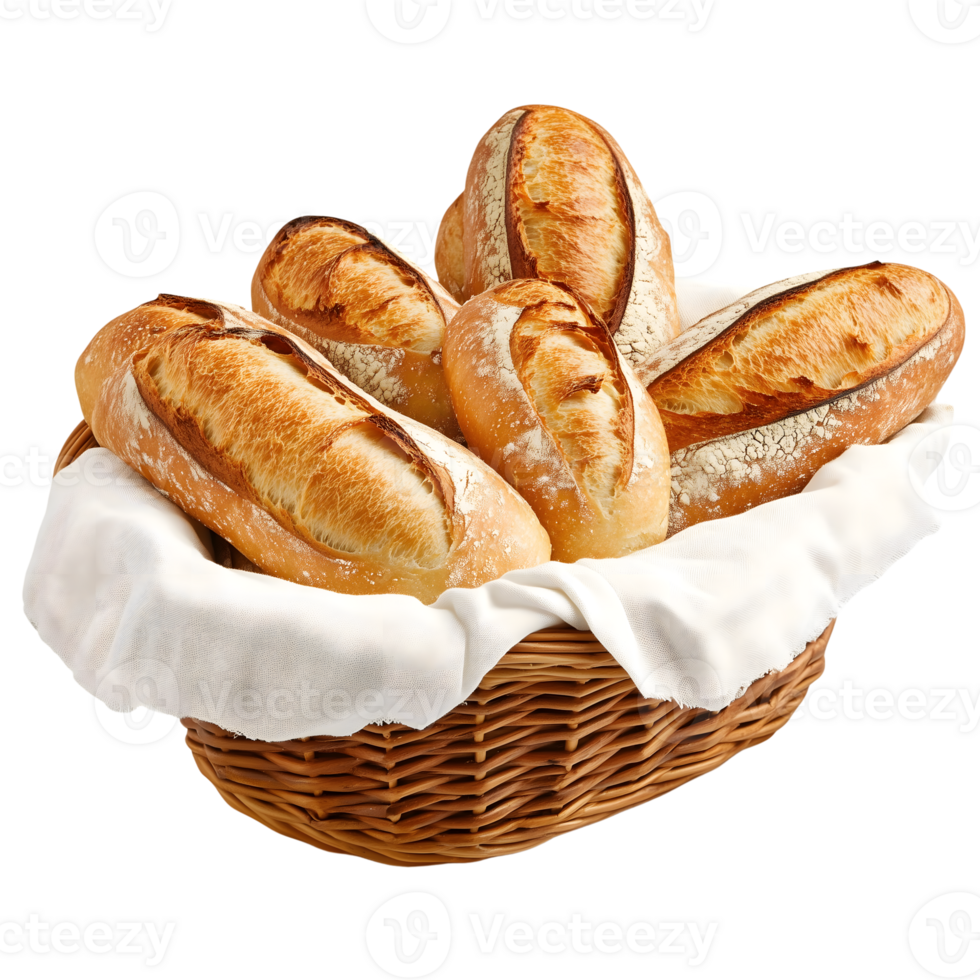 A basket with bread in it png