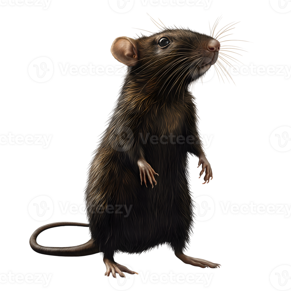 A rat standing on its hind legs with its tail up png