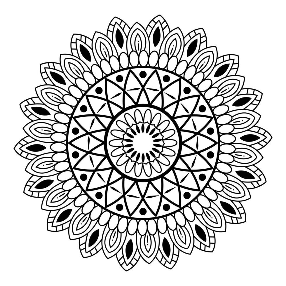 Intricate Black and White Mandala Pattern vector