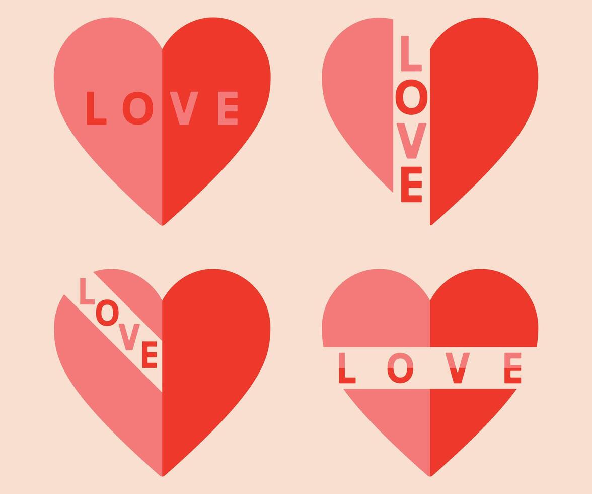Love Typography. Love Valentine artwork for poster sticker apparel and others. Valentine day heart graphic print design. vector