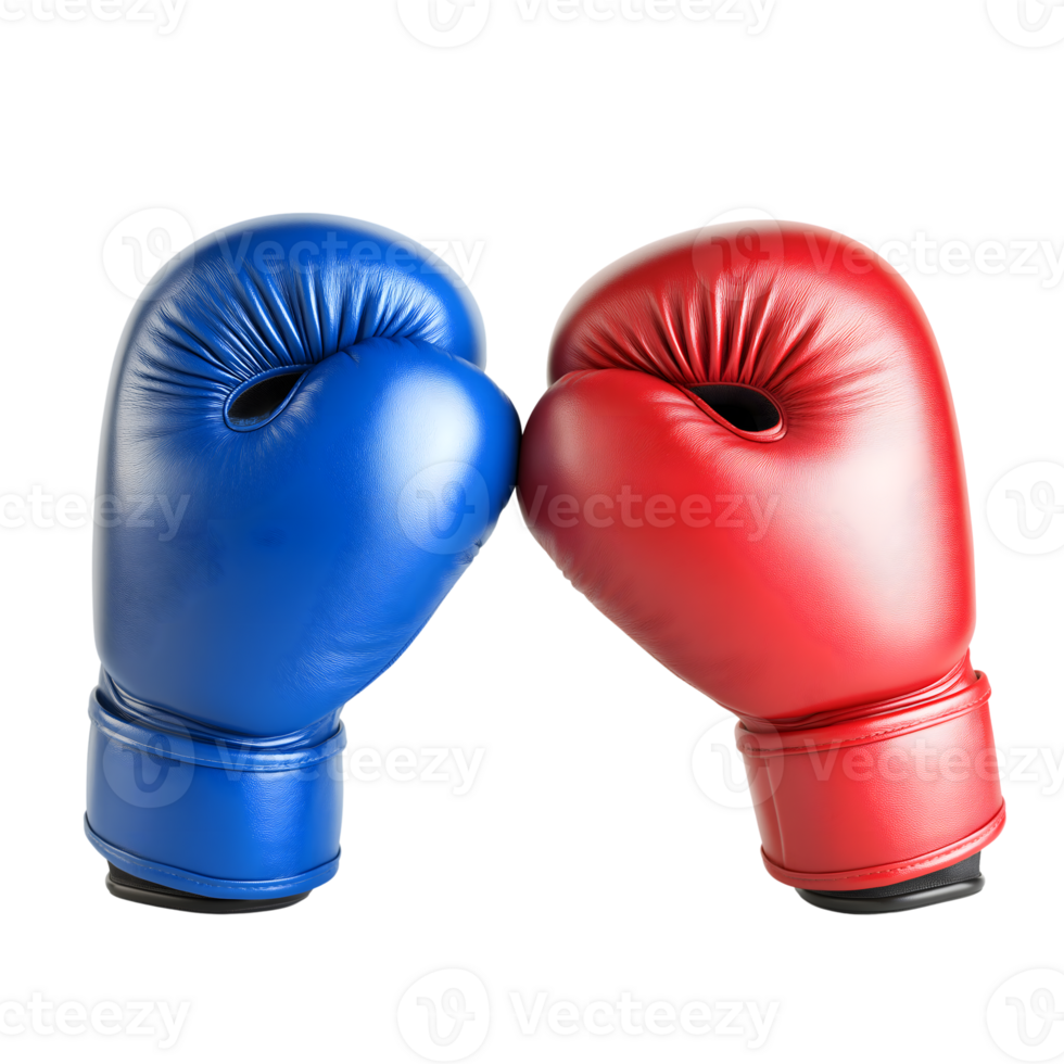 Two boxing gloves isolated on transparent background. png