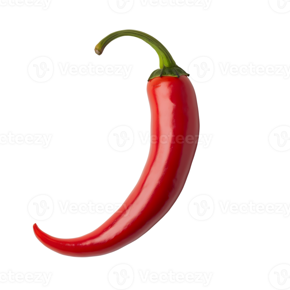 A red chili pepper isolated on transparent background. png