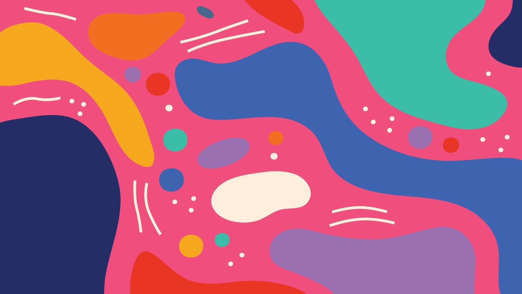 Colorful abstract background with smooth flowing shapes and dynamic composition. Ideal for backgrounds, web graphics, presentations, packaging, branding, and artistic digital content. vector