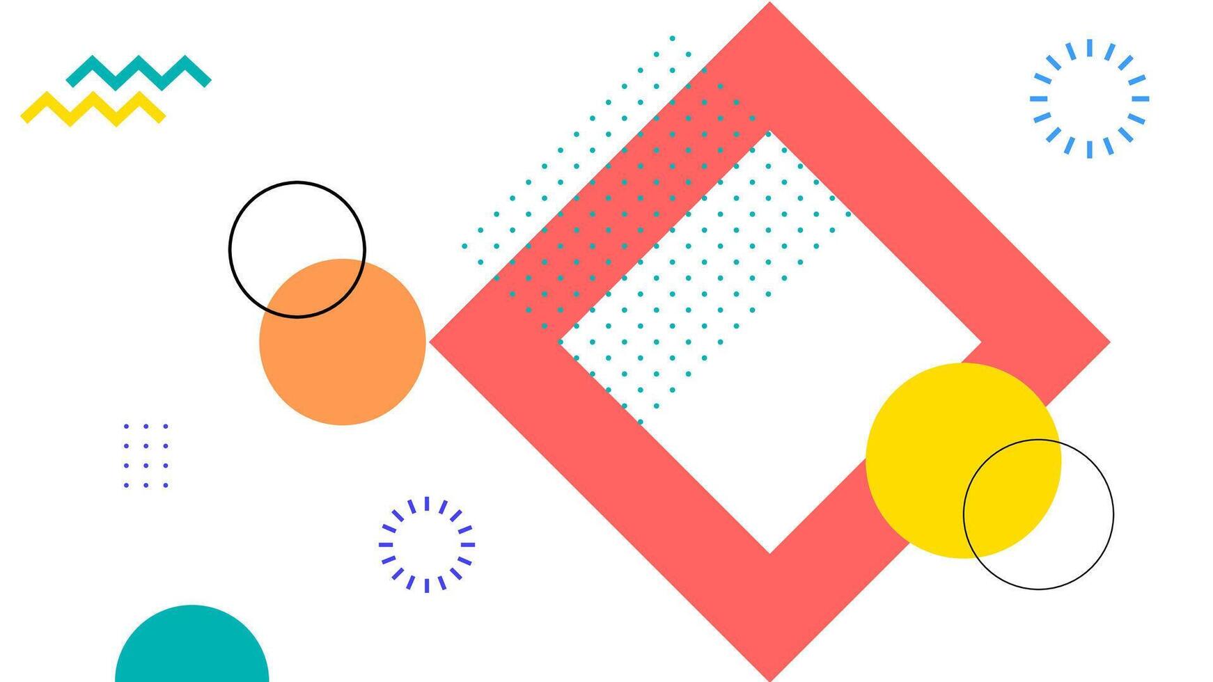 Creative geometric abstract design featuring bold shapes, bright colors, and dynamic background. Ideal for backgrounds, presentations, and digital projects with a modern and artistic feel. vector