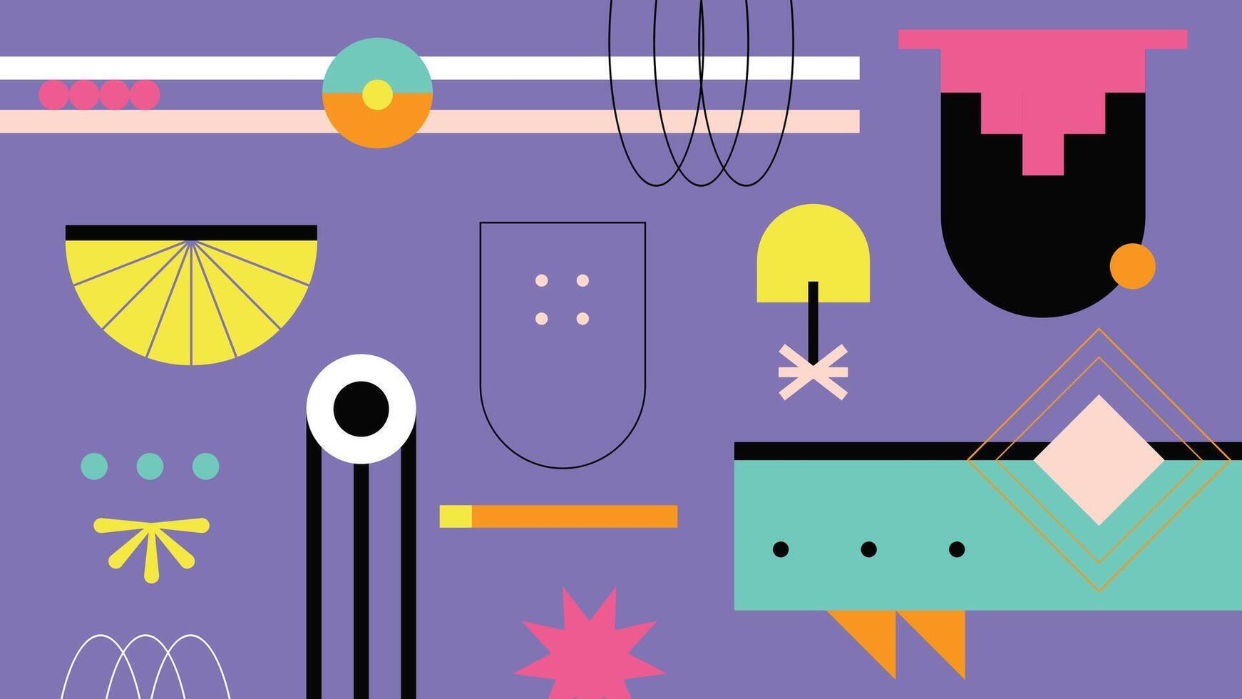 Colorful geometric abstract artwork with trendy background, fluid shapes, and stylish composition. Great for digital designs, visual identity, web graphics, creative posters, and modern projects. vector