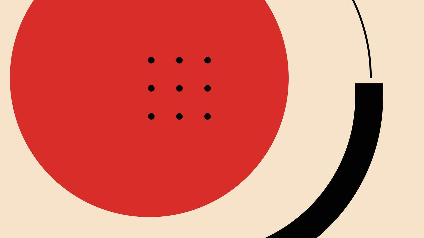 Background with dots and circles. Illustration for your design. Illustration for posters and covers. Bauhaus style. Circles and lines on the background. vector