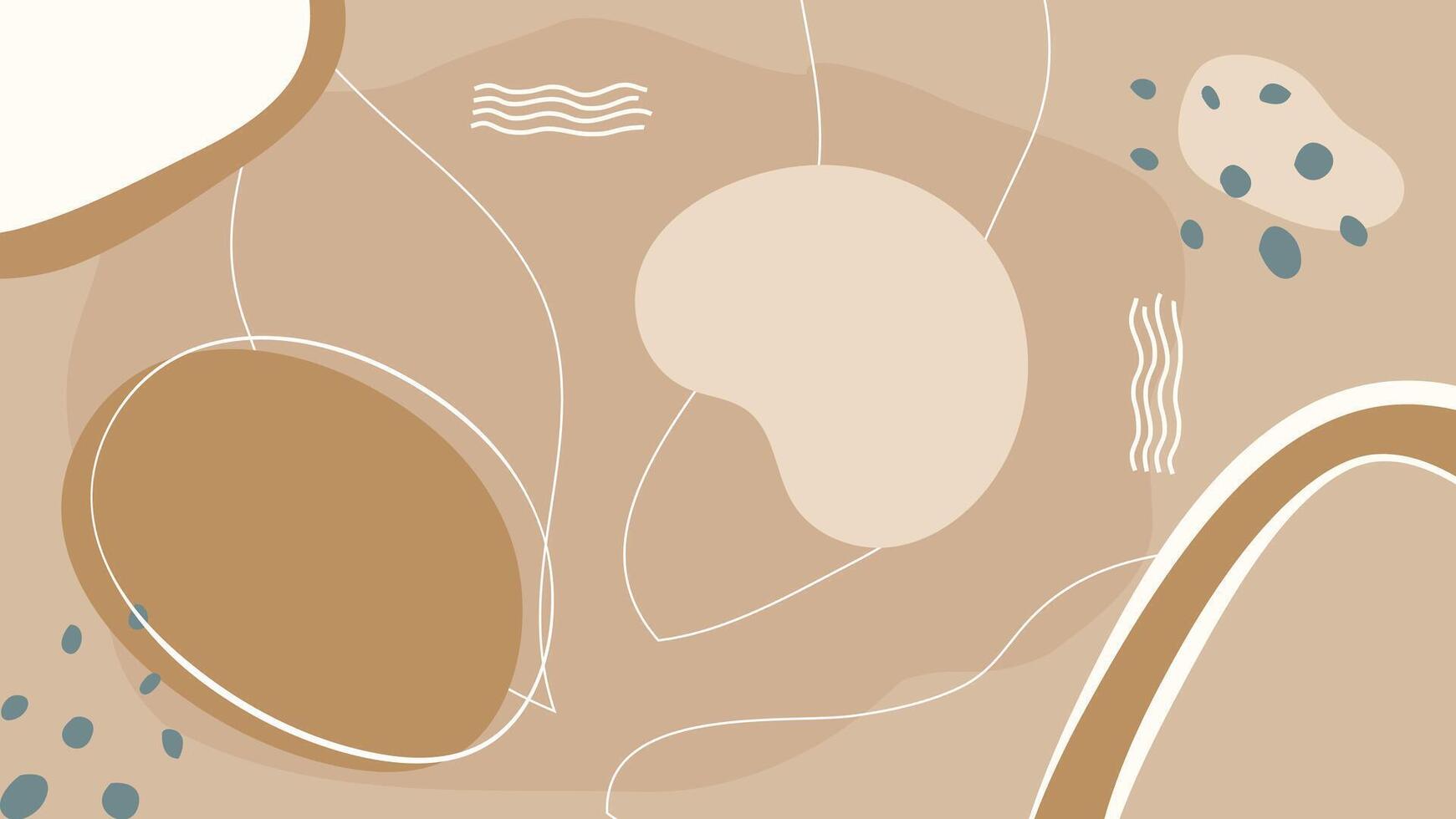 Soft organic shapes in earthy tones with fluid lines and minimal textures. Abstract nature inspired design for backgrounds, stationery, fabric prints, and contemporary interior decor. Trendy elegant. vector