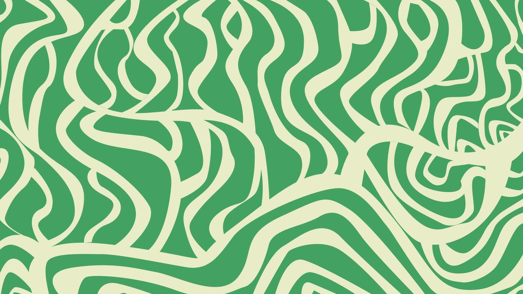 An intricate abstract background featuring fluid, curving lines in deep green and soft cream. This elegant design evokes movement and organic textures, ideal for backgrounds, fabric prints, and decor. vector