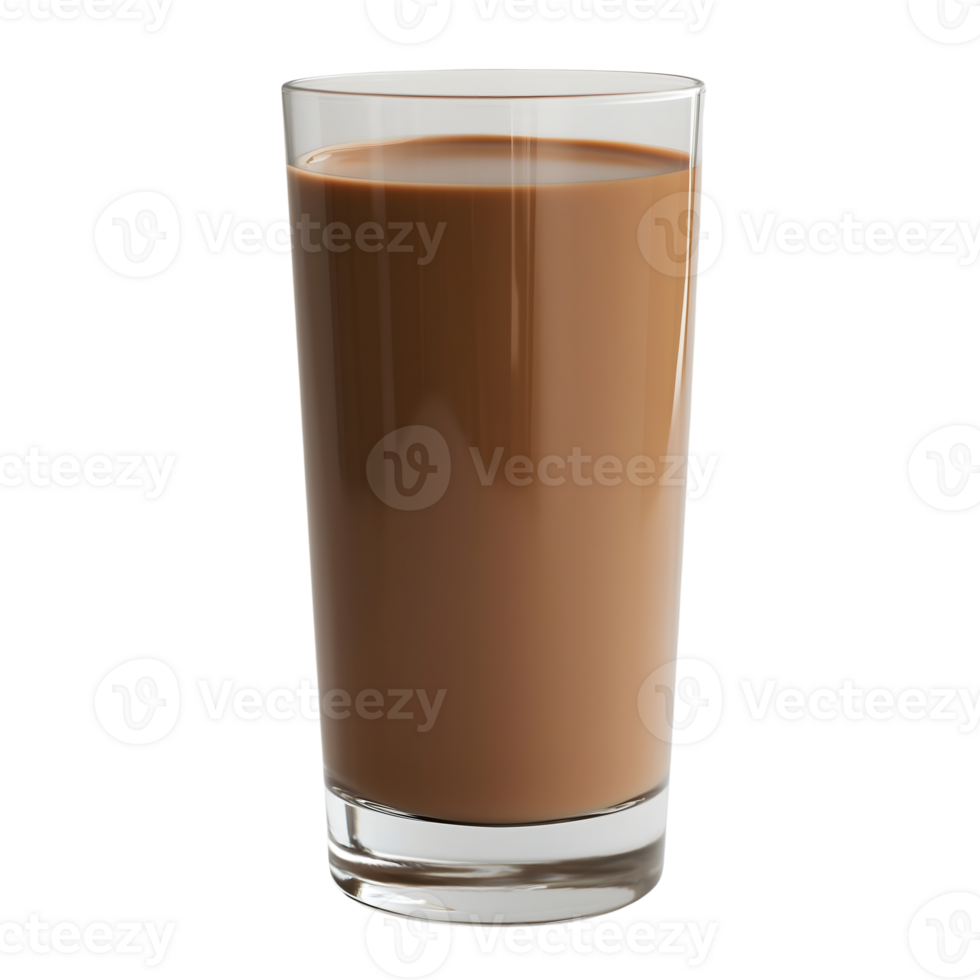A glass of milk with a chocolate drink png