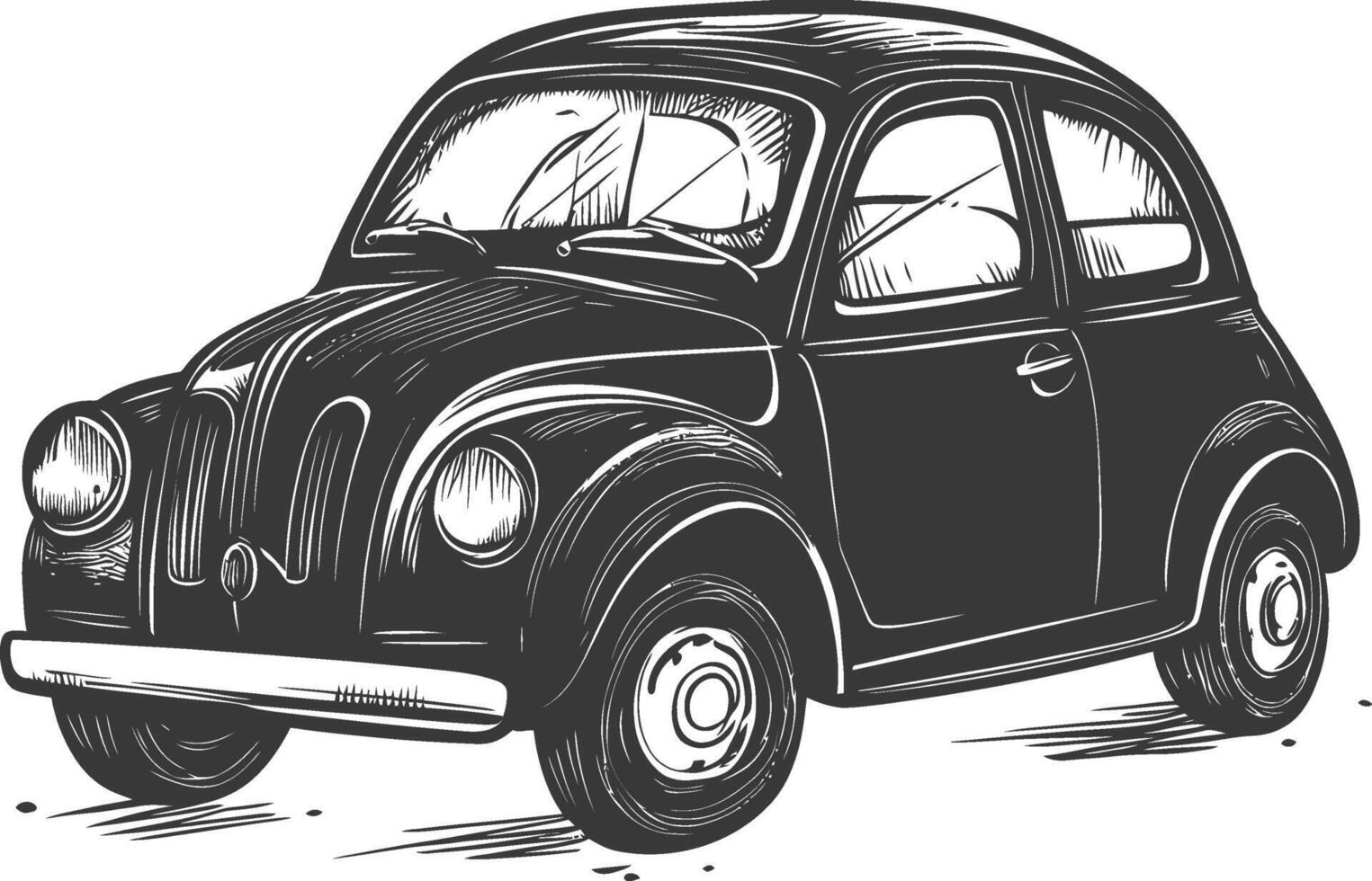 Hand Drawn Illustration Of A Vintage Car vector