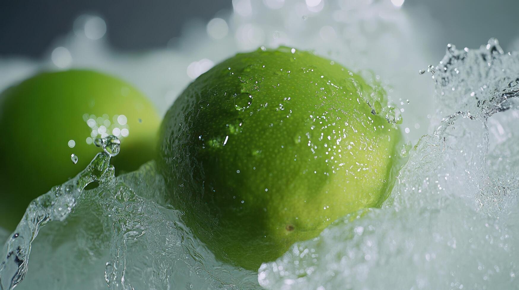 Two limes are in the water photo