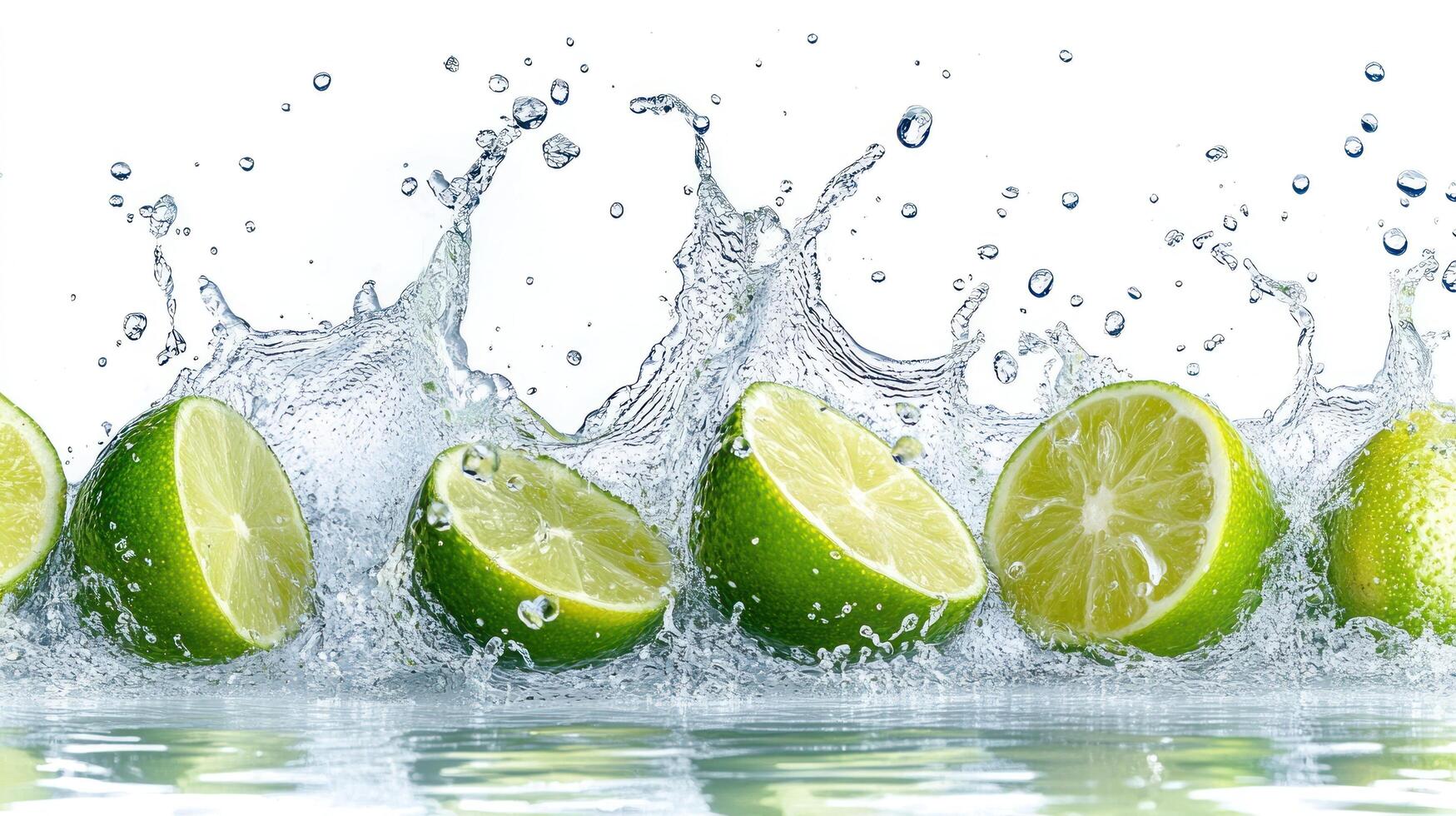 Lime water splash photo