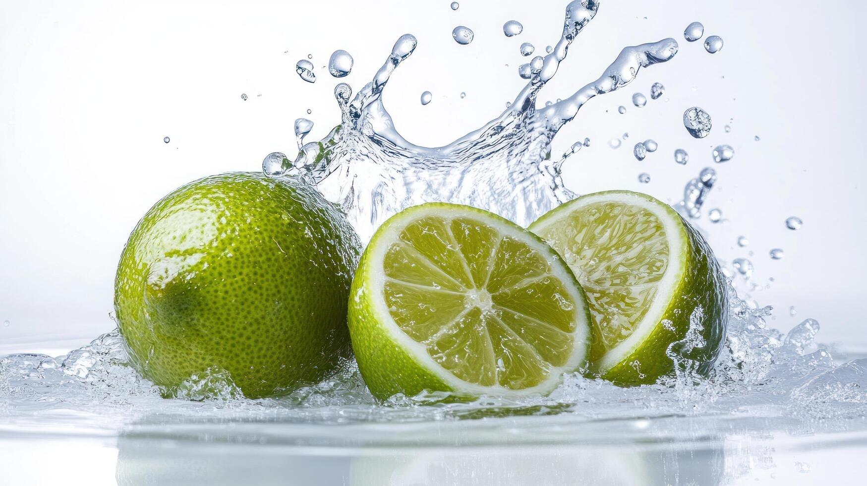 Lime water splash photo