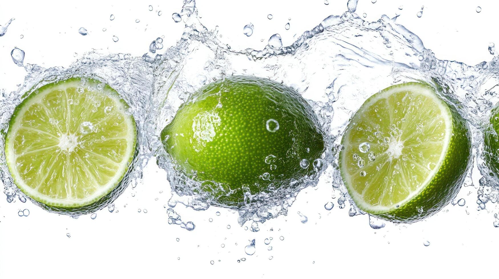 Lime water splash photo
