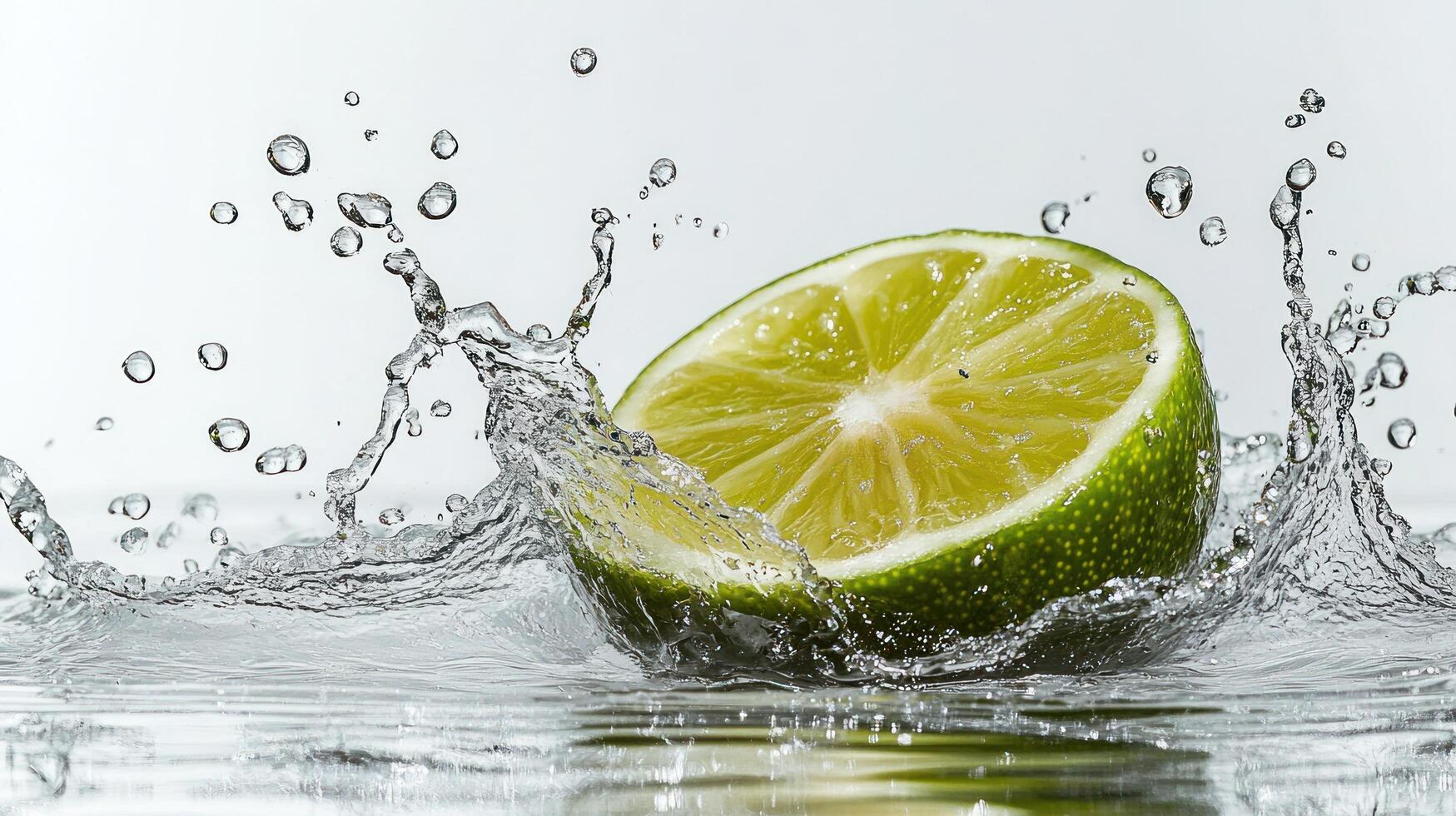 Lime splash water photo