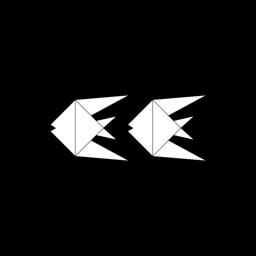 Pair Fish Shape Inspired by Origami Form, can use for Logo, Pictogram, Aquatic Animal Figure, Website, Apps, or Graphic Design Element. Simple and Editable vector